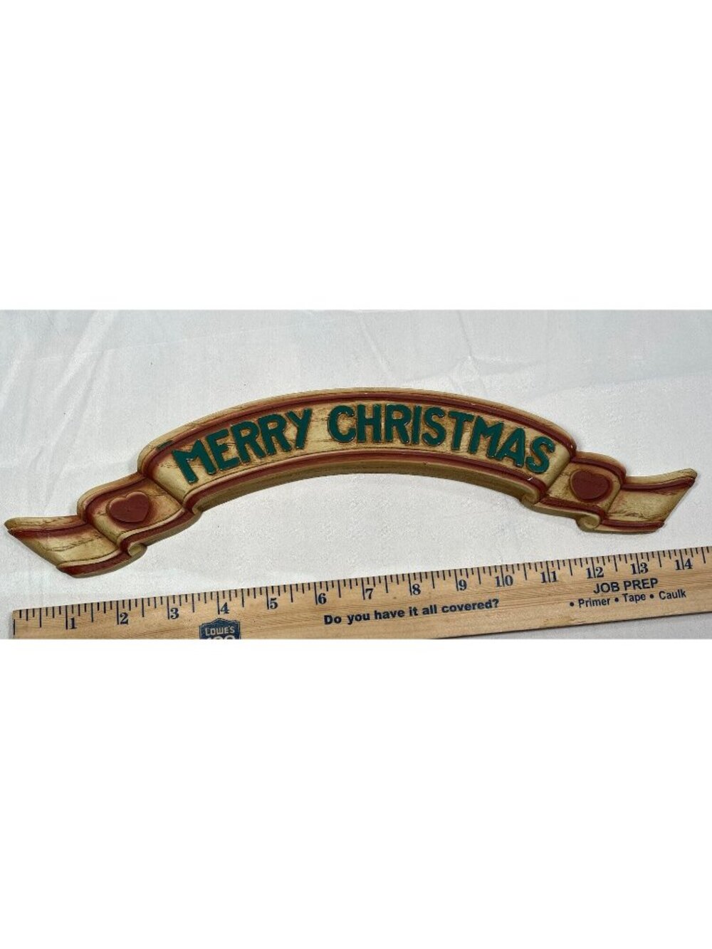 Homco MERRY CHRISTMAS Plastic Banner Sign #7503